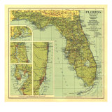 Florida Map 1930 Posters