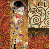 Deco Collage Detail (from The Kiss) Posters van Gustav Klimt