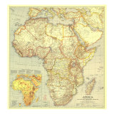Africa Map 1935 Posters