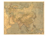 Asia Map 1933 Kunstdrucke