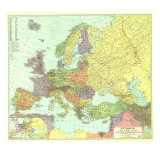 Europe, And The Near East Map 1929 Prints