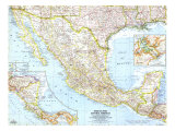 Mexico And Central America Map 1961 Prints
