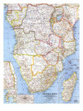 Southern Africa Map 1962 Prints
