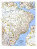 Eastern South America Map 1962 Posters