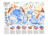 Earth's Dynamic Crust Map Poster