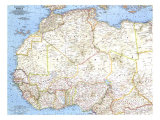 Northwestern Africa Map 1966 Kunstdrucke