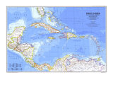West Indies And Central America Map 1981 Posters