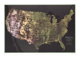 USA Portrait Map 1976 Affiche