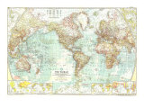 The World Map 1957 Póster The World Map 1957 Póster