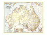 Australia Map 1948 Poster