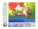 Australia Continental Odyssey Map 1988 Kunstdrucke