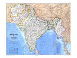 South Asia With Afghanistan And Burma Map 1984 Foto