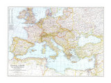 Central Europe And The Mediterranean Map 1939 Poster