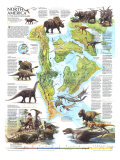North America In The Age Of The Dinosaurs Map 1993 Affiches