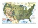 United States, The Physical Landscape Map 1996 Posters