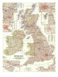 British Isles Map 1958 Posters British Isles Map 1958 Posters