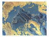 Arctic Ocean Floor Map 1971 Prints