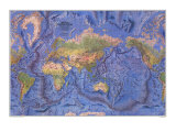 World Ocean Floor Map 1981 Kunstdruck