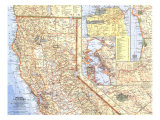 Northern California Map 1966 Affiches