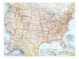 United States Of America Map 1961 Prints
