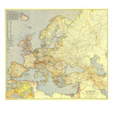 Europe And The Mediterranean Map 1938 Posters