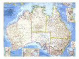 Australia Map 1963 Prints