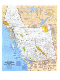 British Columbia, Alberta And The Yukon Territory Map Posters