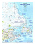 Atlantic Canada Map Side 1 1993 Prints