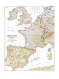 Western Europe Map 1950 Posters