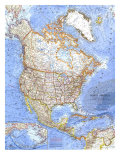 North America Map 1964 Prints