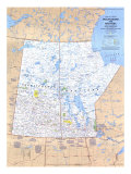 Saskatchewan and Manitoba Canada Map 1979, Giclee Print