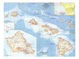 Hawaii Map 1960 Photo