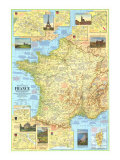 Travelers Map Of France Map 1971 Side 1 Poster