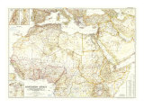 Northern Africa Map 1954 Poster