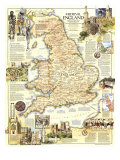 Medieval England Map 1979 Posters