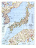 Japan And Korea Map 1960 Pósters