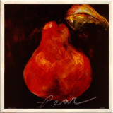 Red Pear Framed Canvas Print by Nicole Etienne