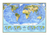 World Physical Map 1994 Affiches
