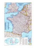 France Map 1989 Poster