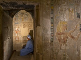 A restoration reveals vibrant colors in the sanctuary of Amun-Re Photographic Print by Kenneth Garrett