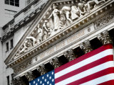 The elaborate stone work on the New York Stock Exchange facade Photographic Print by Justin Guariglia