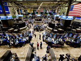 An high angle view of the New York Stock Exchange's trading floor Fotografie-Druck von Justin Guariglia