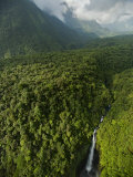 The Ole River meanders and falls through the Gran Caldera Photographic Print by Tim Laman