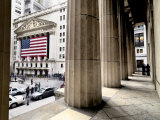 Wall Street and the New York Stock Exchange from Federal Hall Photographic Print by Justin Guariglia