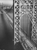 George Washington Bridge with Manhattan in Background Fotografisk trykk av Margaret Bourke-White