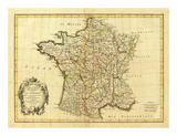 France, carte generale, c.1786 Poster by Rigobert Bonne