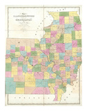 Map of Illinois and Missouri, c.1839 Poster by David H. Burr