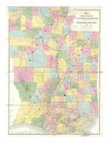 Map of Mississippi, Louisiana and Arkansas, c.1839 Posters by David H. Burr