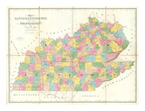 Map of Kentucky and Tennessee, c.1839 Print by David H. Burr