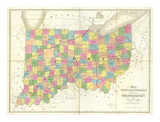 Map of Ohio and Indiana, c.1839 Posters by David H. Burr
